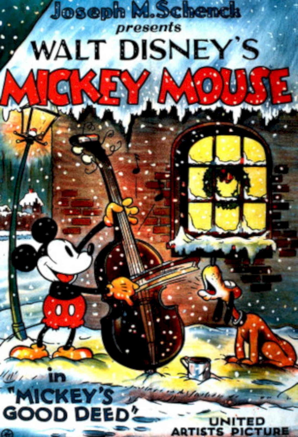 Mickey Mouse Winter 1930s Vintage Retro Advert Poster
