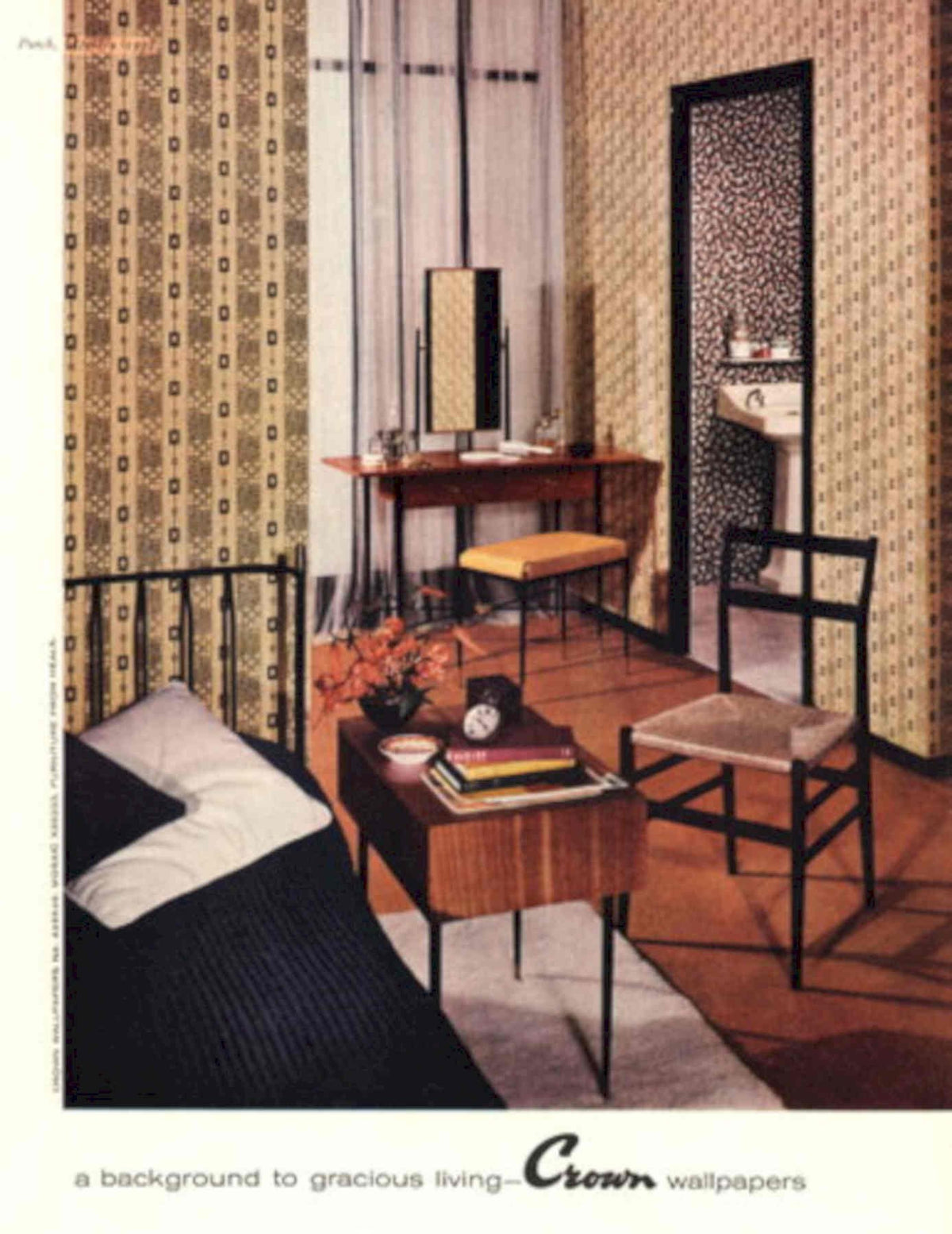 Mid Century Bedroom 1 1950s Vintage Retro Advert Poster