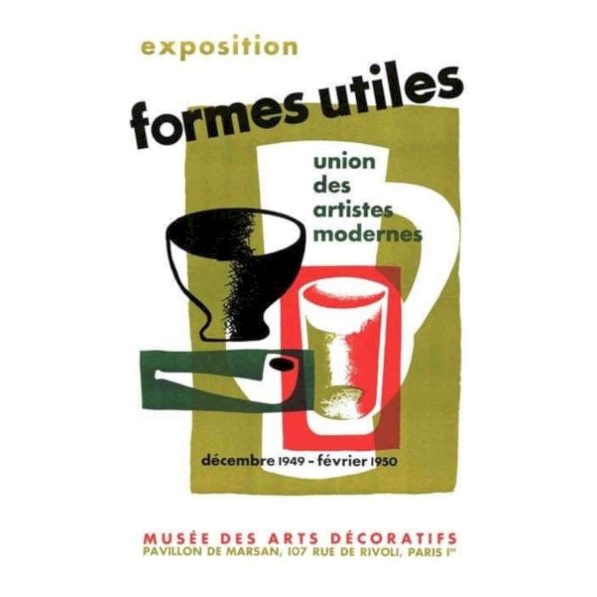 Mid Century French Union Des Artistes Modernes Art Exhibition Poste Vintage Ret