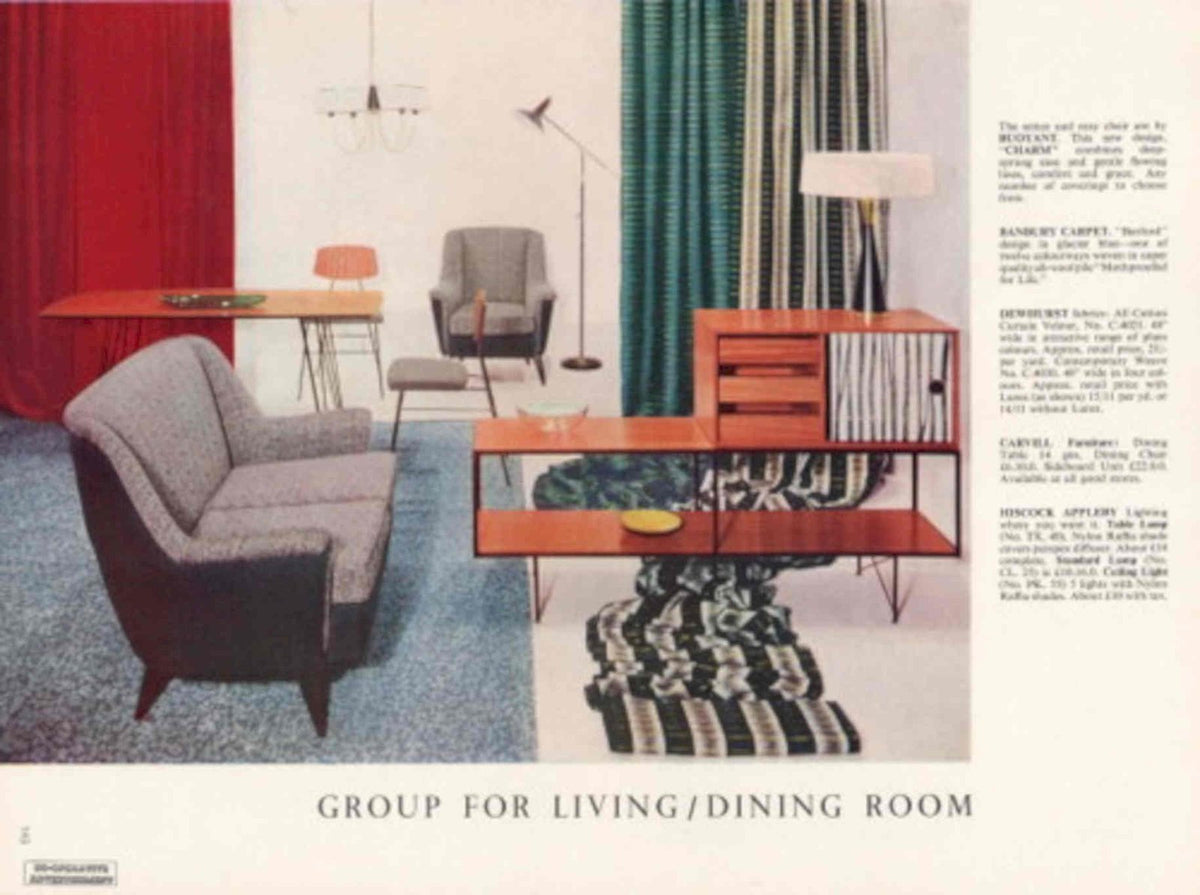 Mid Century Living 2 1950s Vintage Retro Advert Poster