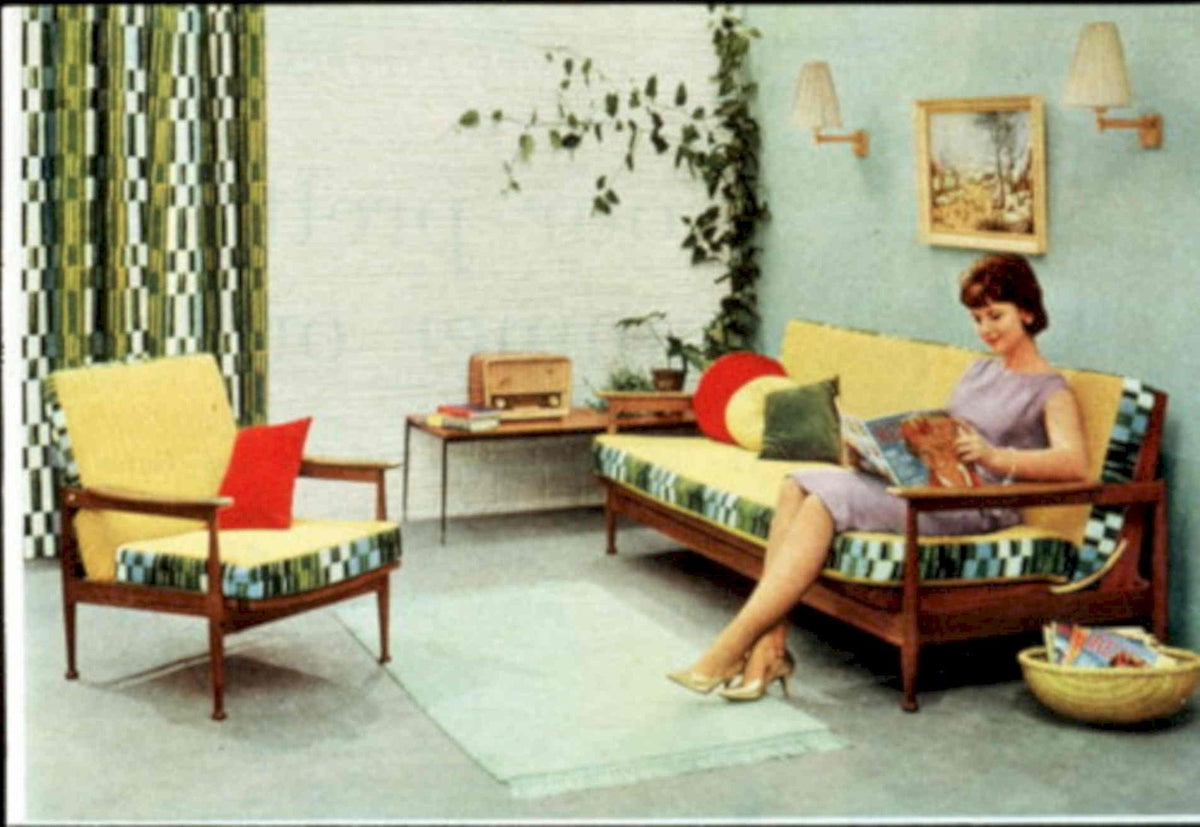Mid Century Living 3 1950s Vintage Retro Advert Poster