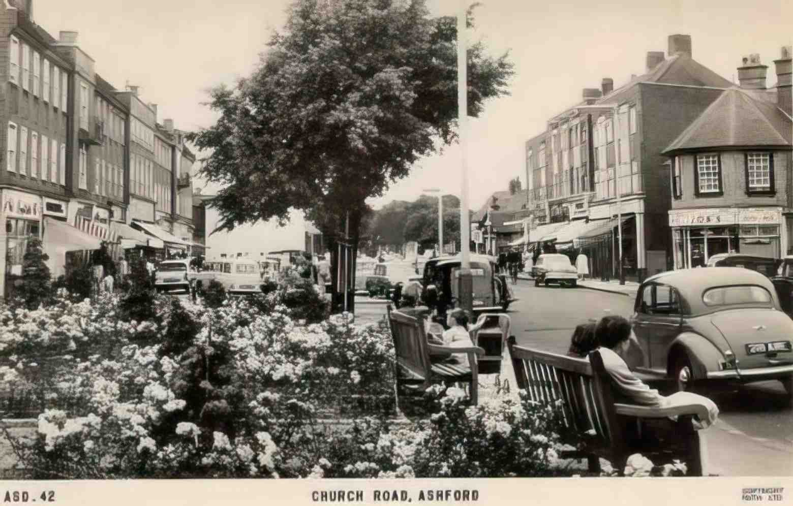 Middlesex Ashford Church Road II Vintage A4 Photo Print