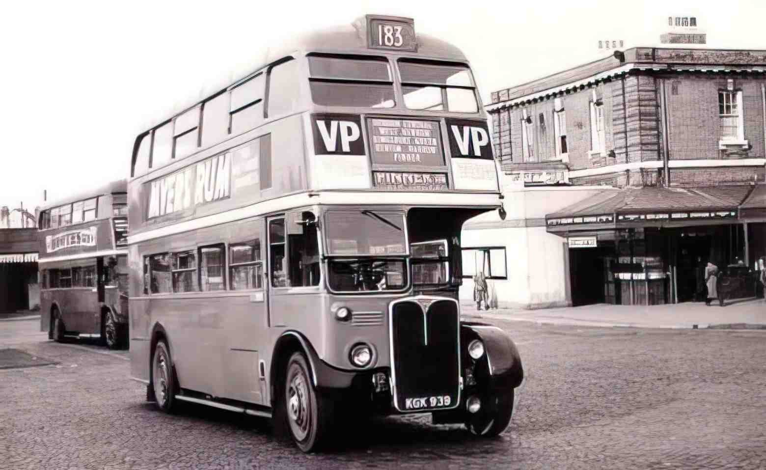 Middlesex Golders Green Double Decker Bus 1950s Vintage A4 Photo Print