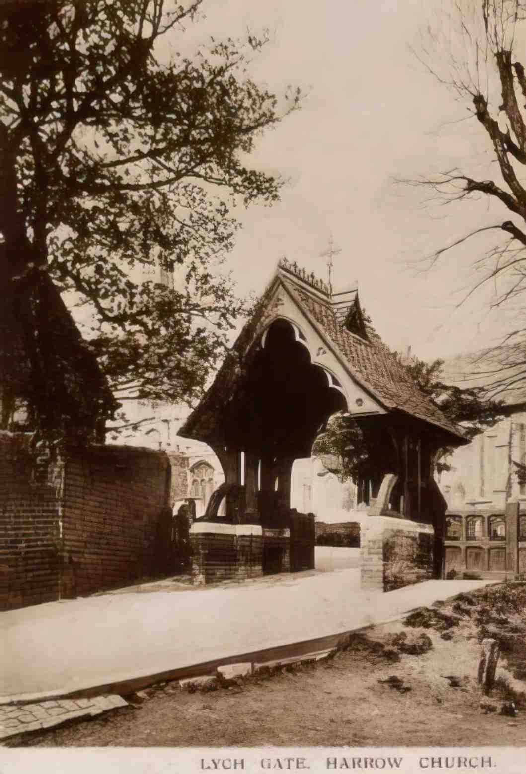 Middlesex Harrow Church Lych Gate Vintage A4 Photo Print