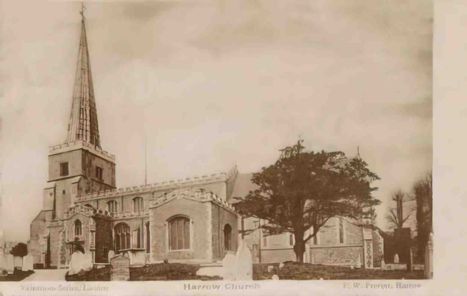 Middlesex Harrow Church Vintage A4 Photo Print