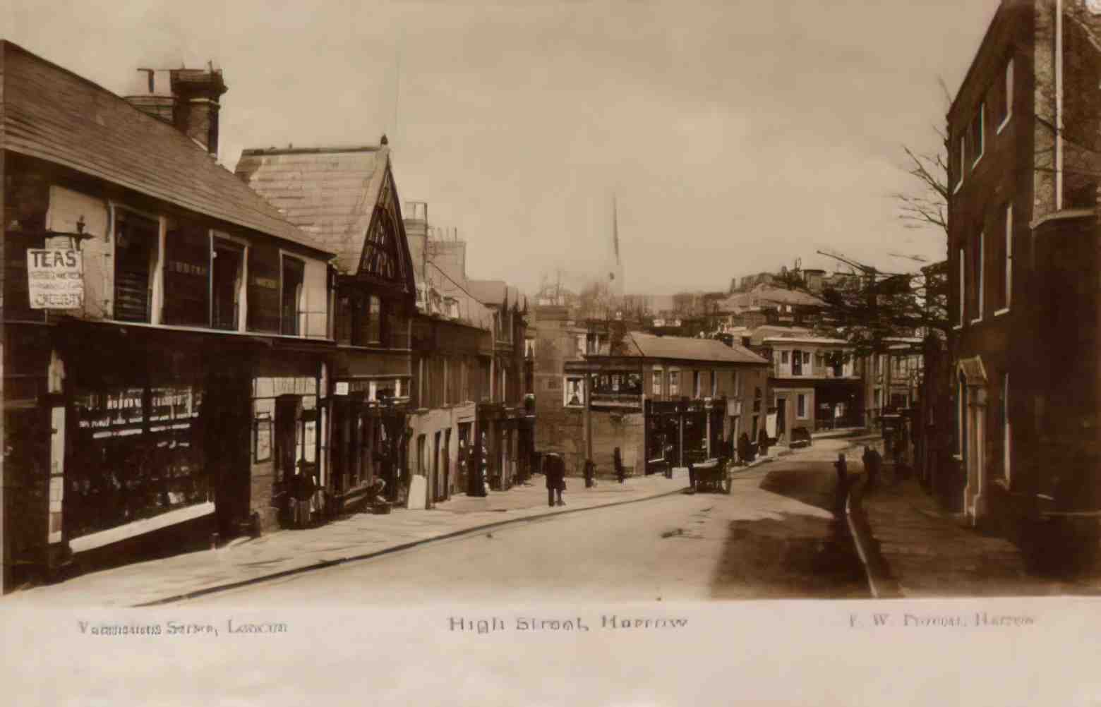 Middlesex Harrow High Street Harrow Gazette Printers Vintage A4 Photo Print