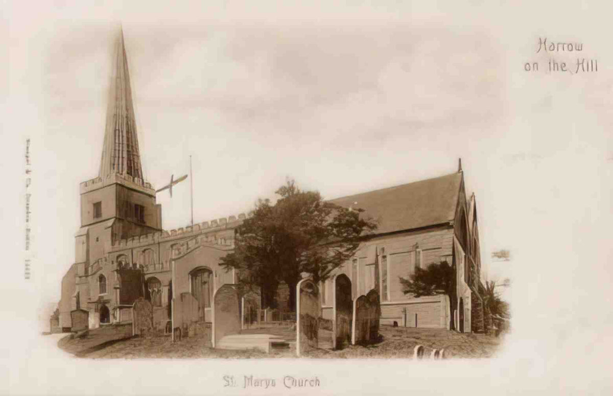 Middlesex Harrow on the Hill Church Vintage A4 Photo Print