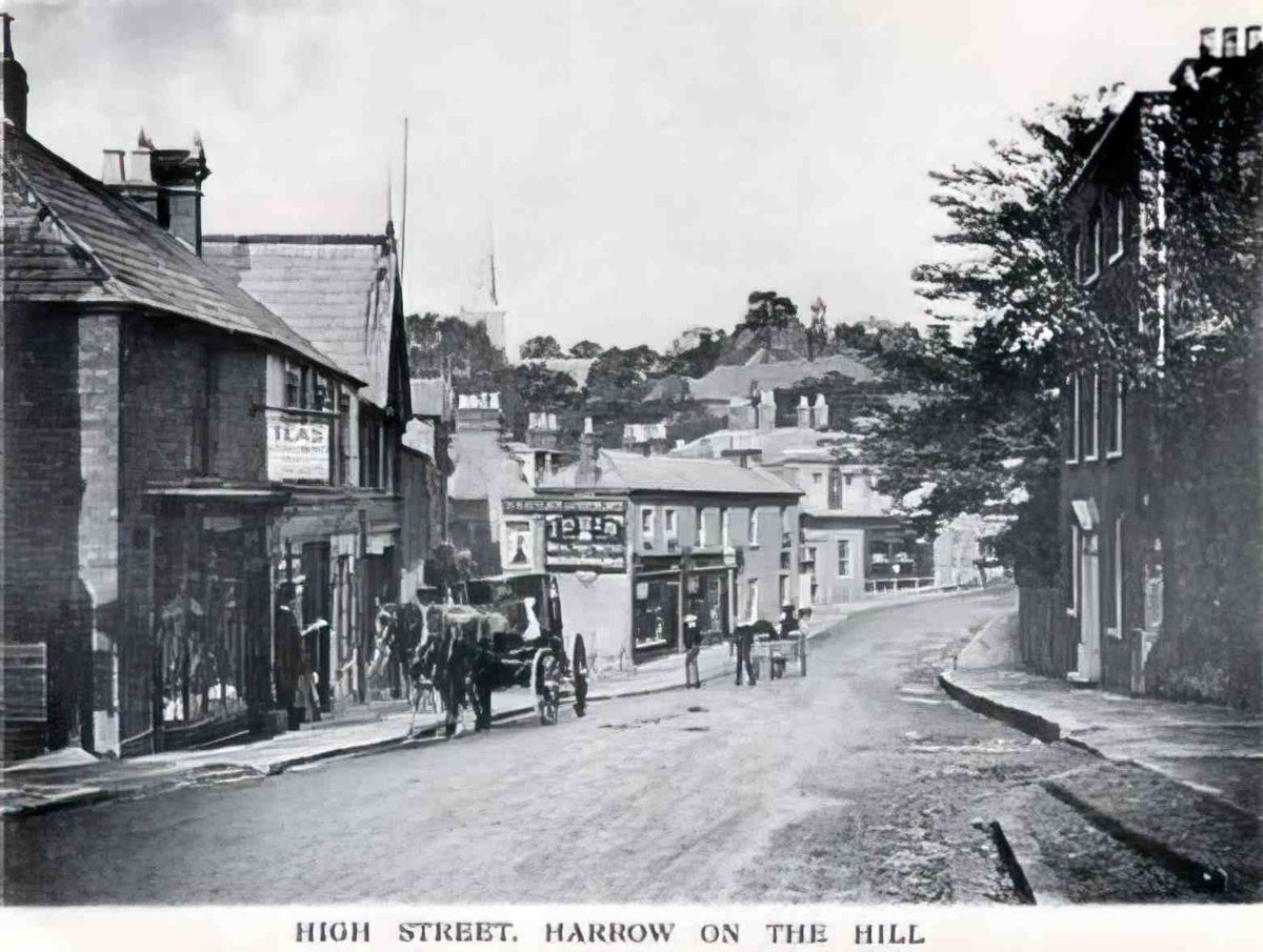 Middlesex Harrow on the Hill High Street 1900s Vintage A4 Photo Print