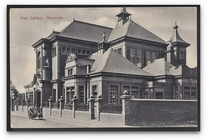 Middlesex Hounslow Free Library Man In Invalid Carriage Outside Vintage A4 Photo Print