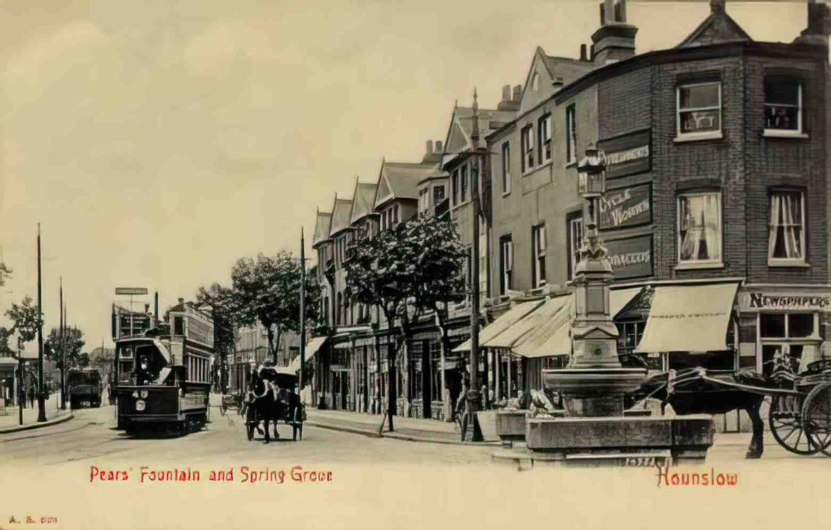 Middlesex Hounslow Pears Fountain and Spring Grove Vintage A4 Photo Print