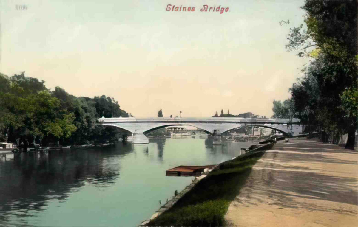 Middlesex Staines Bridge Vintage A4 Photo Print