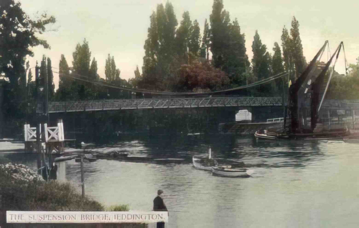 Middlesex Teddington Suspension Bridge Vintage A4 Photo Print