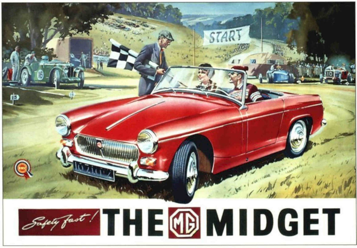 Midget Start Race Vintage Retro Advert Poster A4 Photo Print