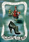 Midinette Shoe Lotus 1940s Vintage Retro Advert Poster
