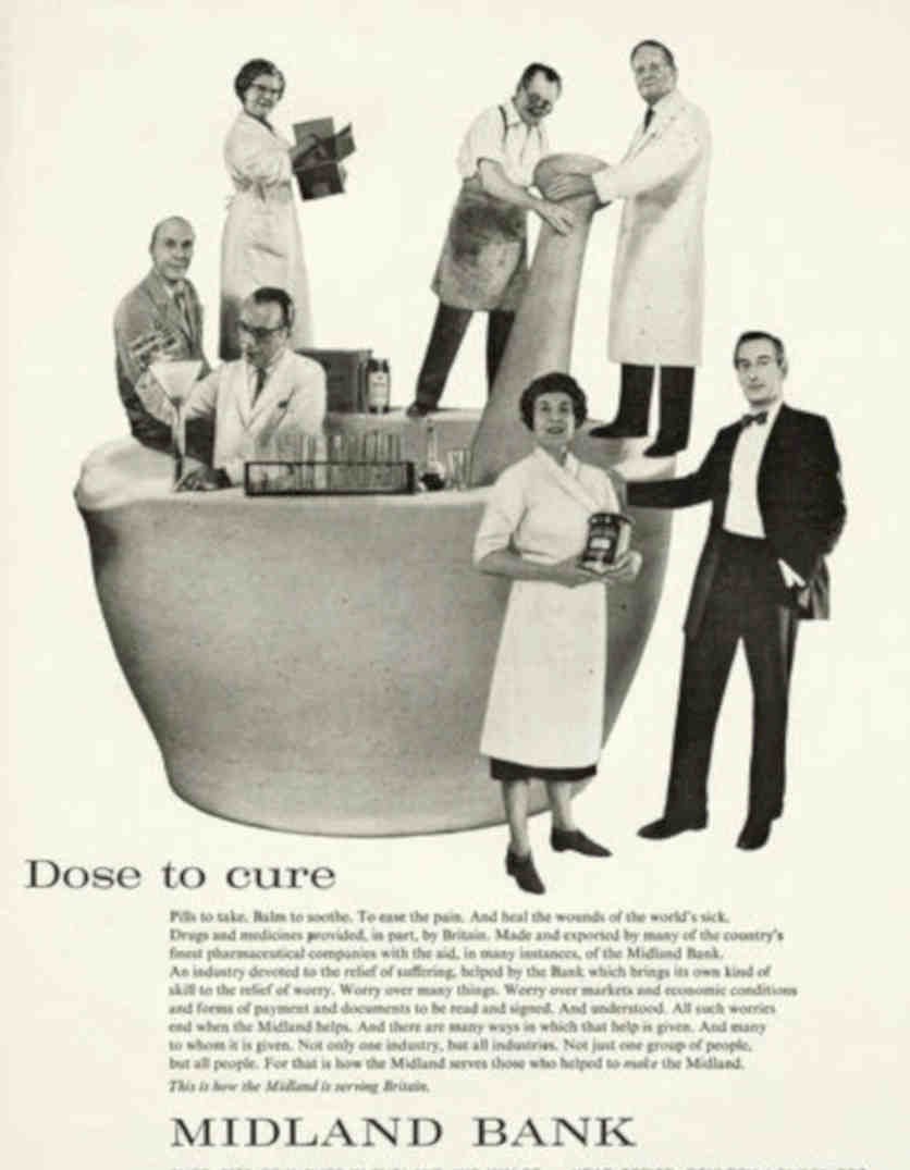 Midland Bank Cure Vintage Retro Advert Poster A4 Photo Print