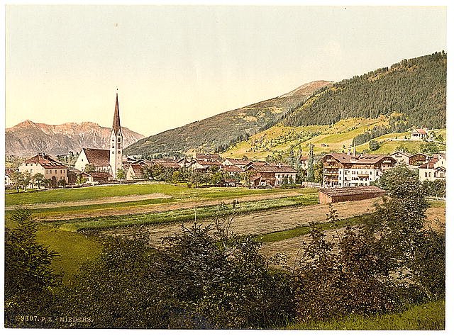 Mieders general view Tyrol Vintage A4 Photo Print