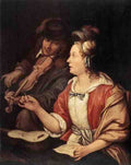Mieris Frans Van The Elder Mieris Frans Van The Elder The Music Lesson A4 Photo Print