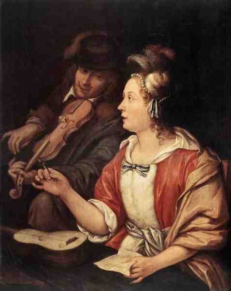Mieris Frans Van The Elder Mieris Frans Van The Elder The Music Lesson A4 Photo Print