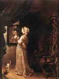 Mieris Frans Van The Elder Woman Before The Mirror Detail A4 Photo Print