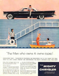 Mighty Chrysler Boat 1950s Vintage Retro Advert Poster