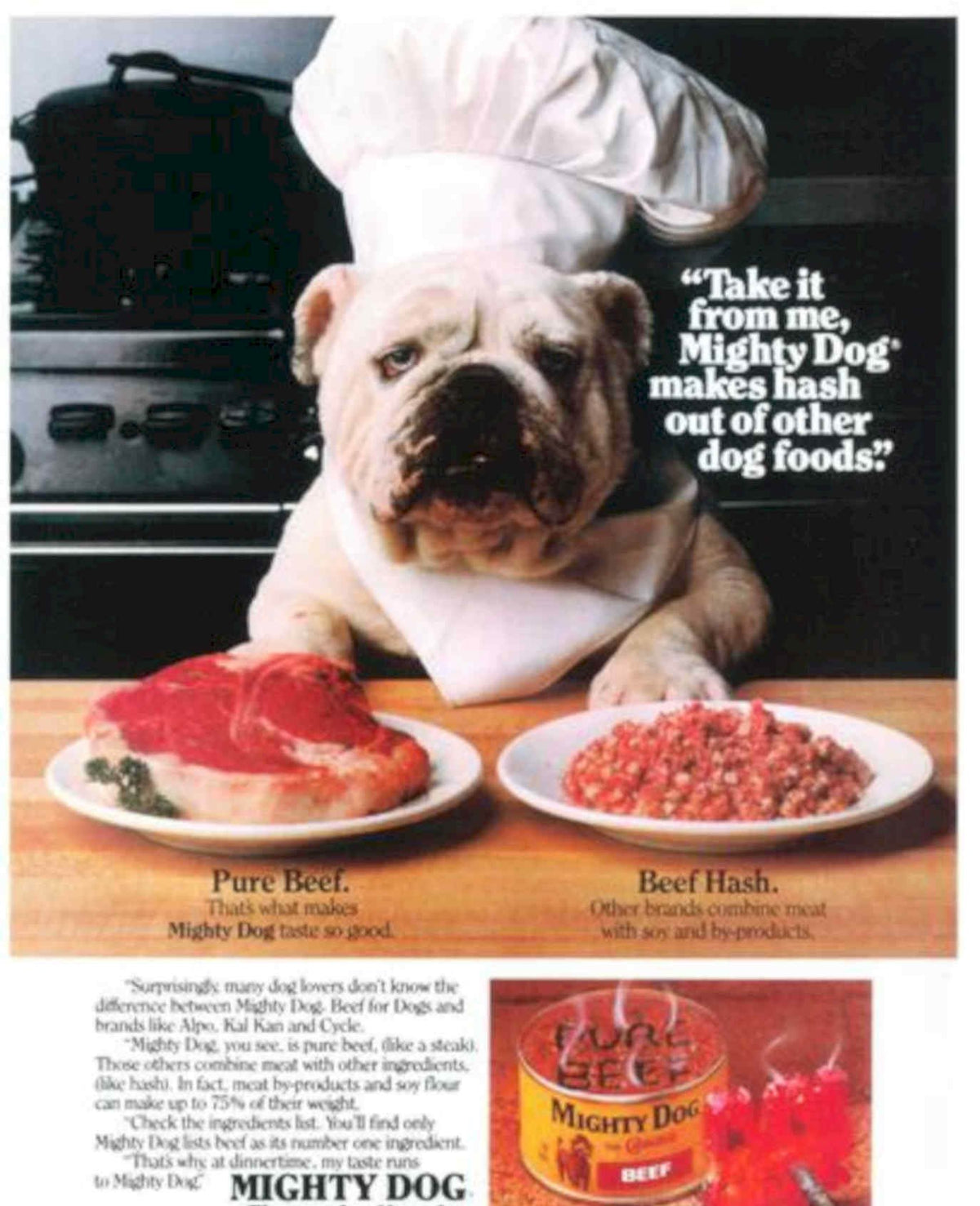 Mighty Dog Beef Vintage Retro Advert Poster A4 Photo Print