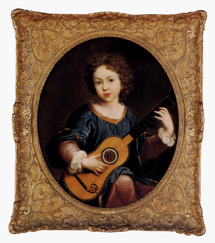 Mignard Pierre A Young Girl Playing A Guitar Art A4 Photo Print