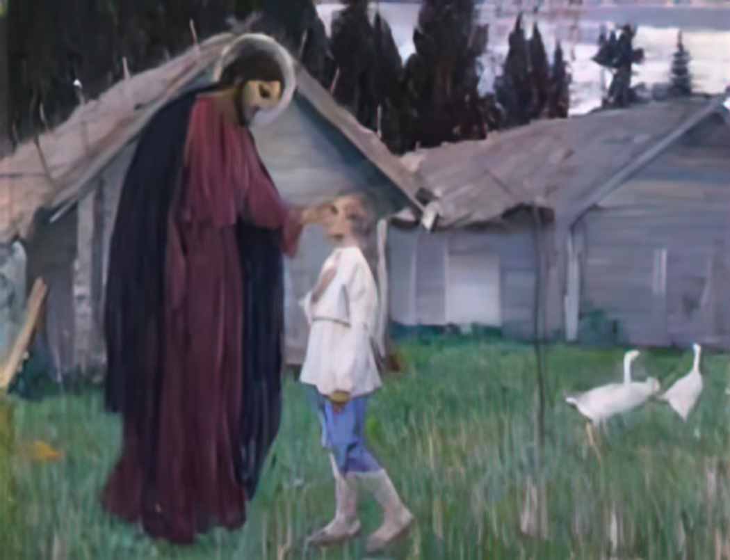 Mikhail Nesterov christ blesses bartholomew Art A4 Photo Print