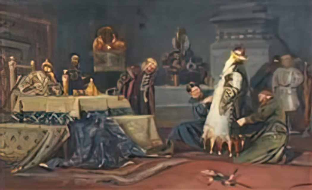 Mikhail Nesterov clownish coat boyar morozov a in front of ivan the t Art A4 Photo Print