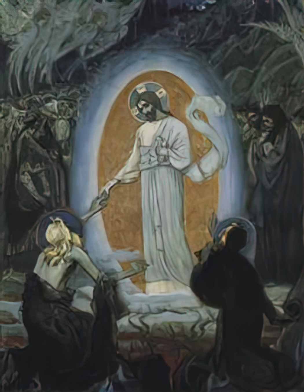 Mikhail Nesterov descent into hell 1895 Art A4 Photo Print