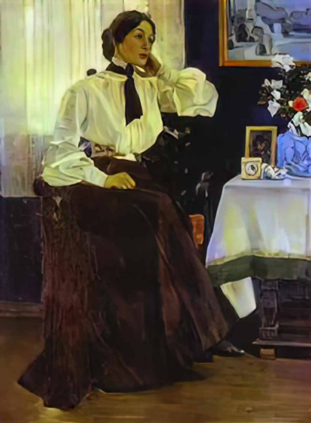 Mikhail Nesterov portrait of ekaterina nesterova 1905 Art A4 Photo Print