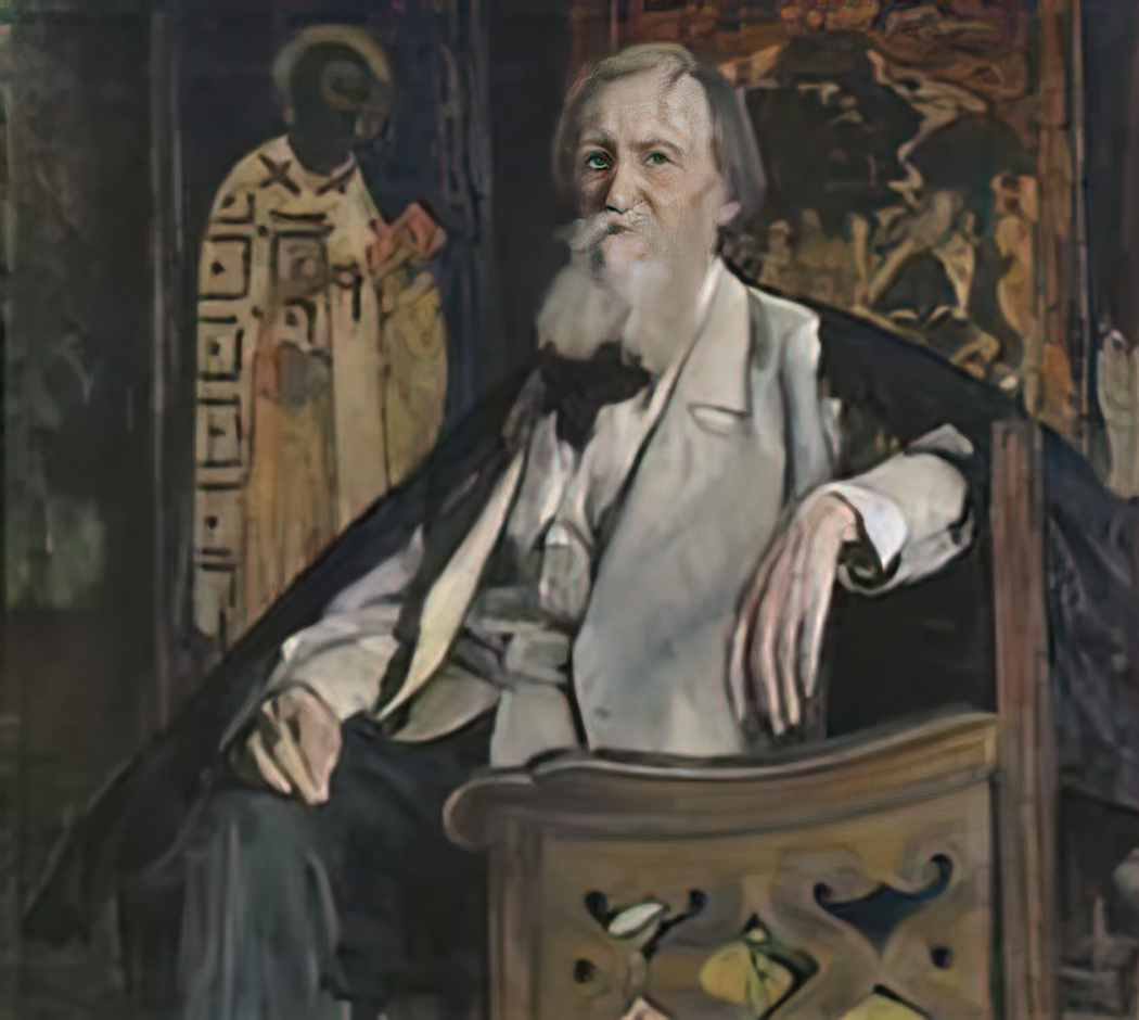 Mikhail Nesterov portrait of victor vasnetsov 1925 Art A4 Photo Print