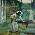 Mikhail Nesterov saint sergius labours central part of the triptych 1 Art A4 Photo Print