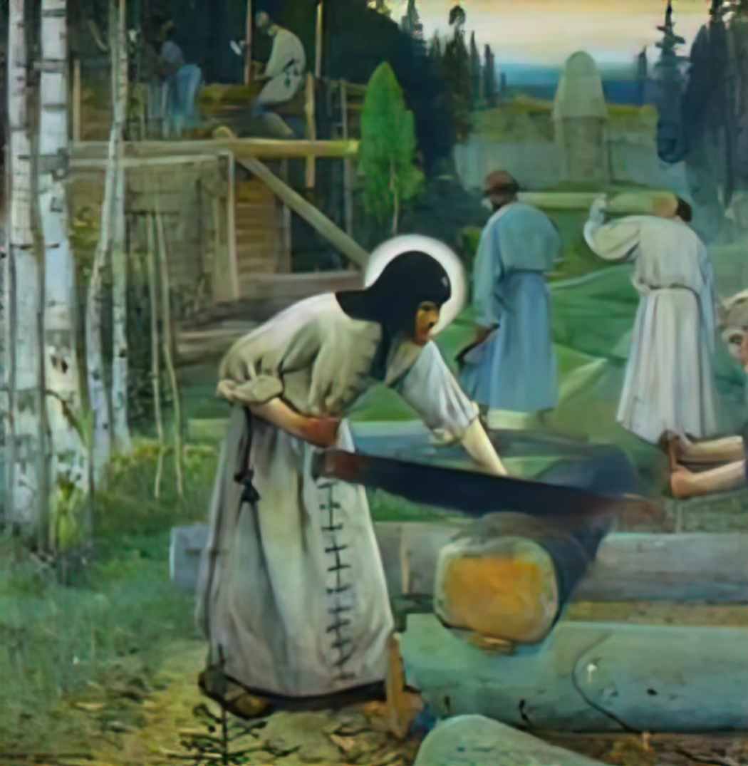 Mikhail Nesterov saint sergius labours central part of the triptych 1 Art A4 Photo Print