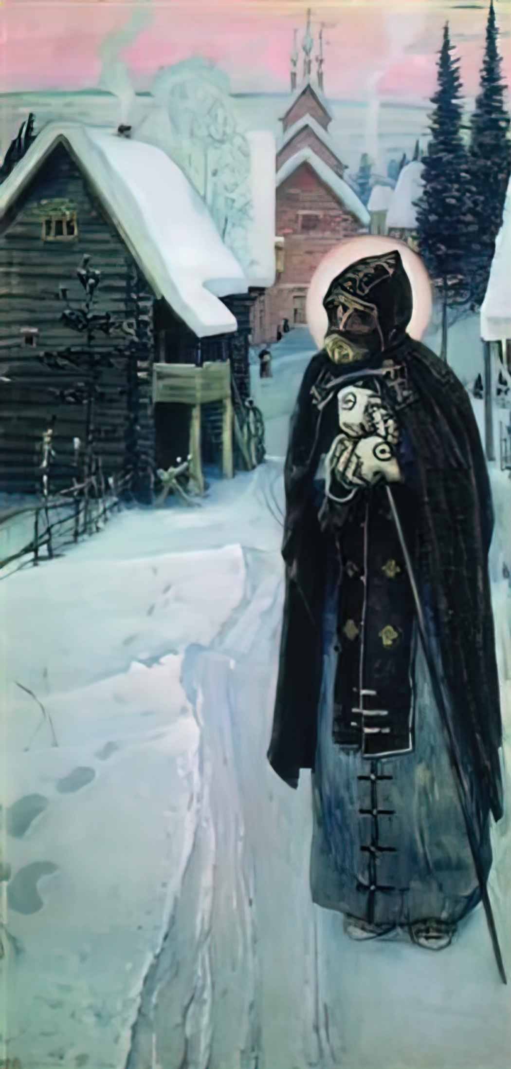 Mikhail Nesterov saint sergius labours right part of the triptych 189 Art A4 Photo Print
