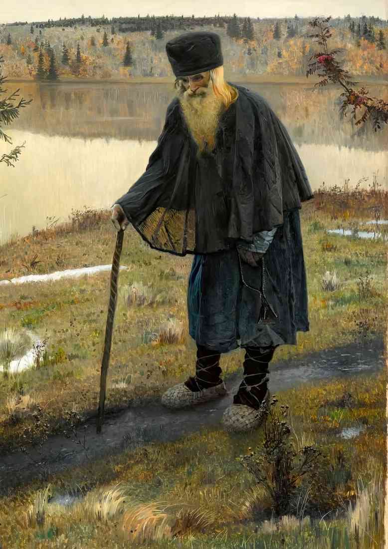 Mikhail Nesterov the hermit 1889 A4 Photo Print