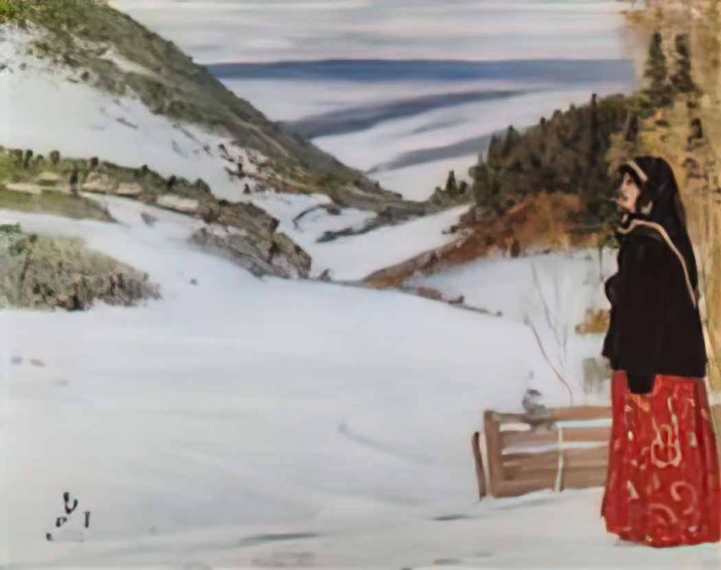 Mikhail Nesterov winter in skit 1904 Art A4 Photo Print