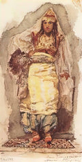 Mikhail Vrubel a model with eastern dress 1884 Art A4 Photo Print