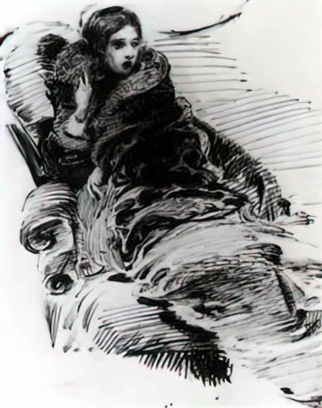 Mikhail Vrubel lady in furs Art A4 Photo Print