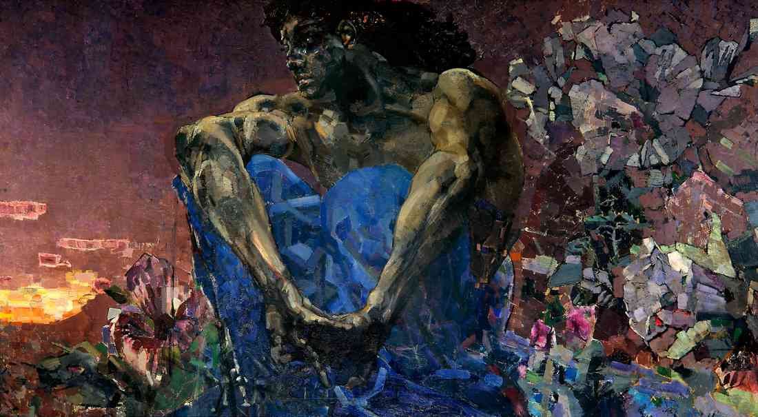 Mikhail Vrubel seated demon A4 Photo Print
