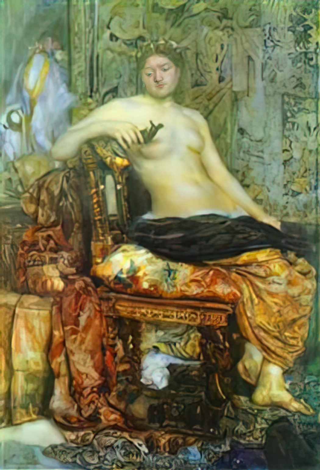 Mikhail Vrubel sitter in the renaissance setting 1883 Art A4 Photo Print