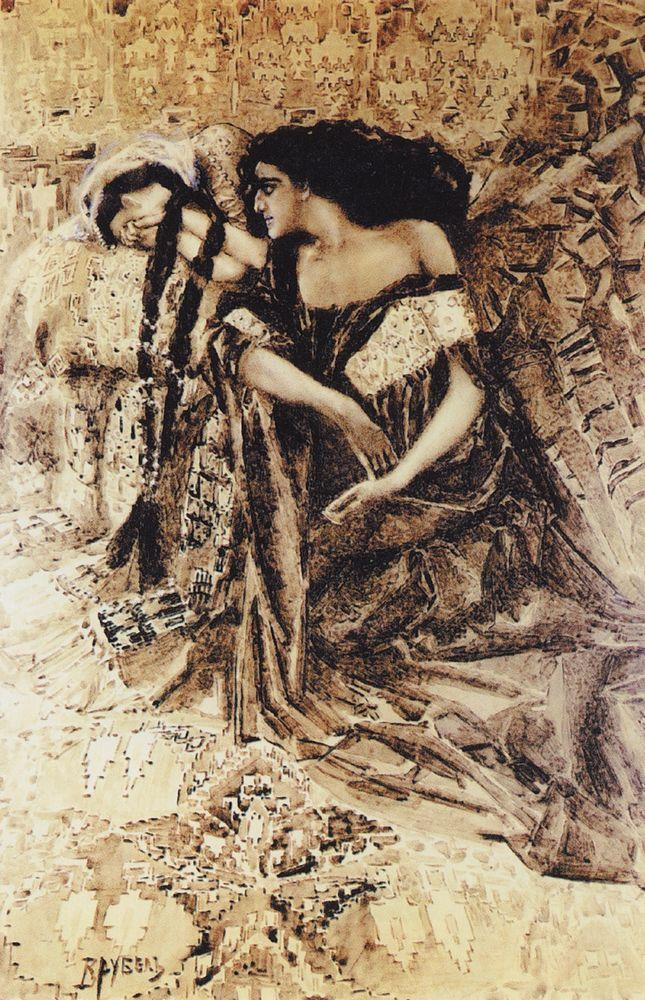 Mikhail Vrubel tamara and demon 1891.png