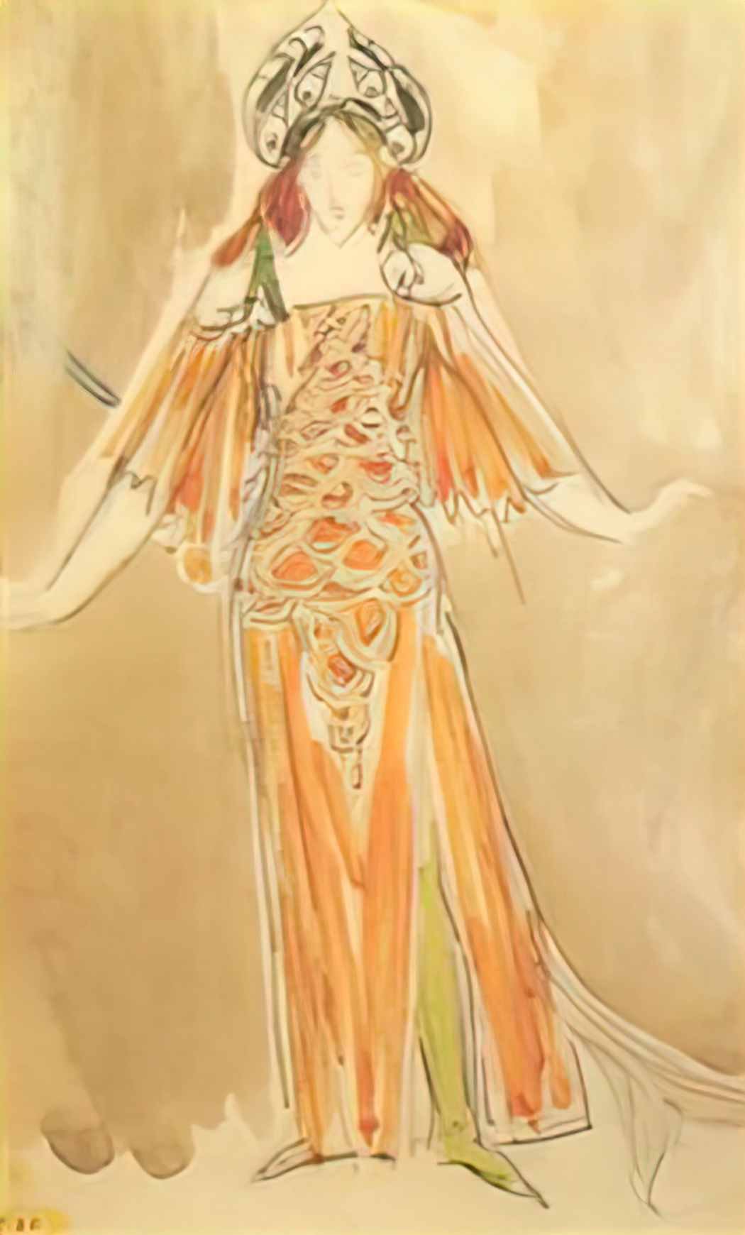 Mikhail Vrubel volkhova the sea princess costume design for the opera Art A4 Photo Print