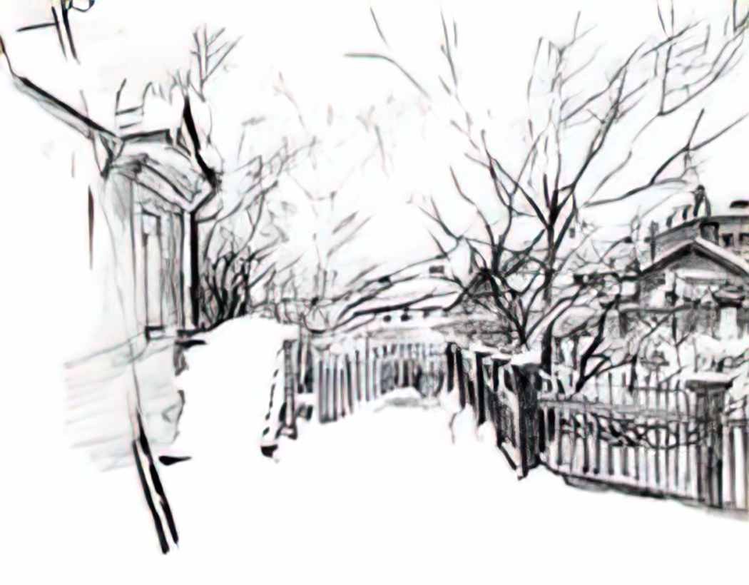 Mikhail Vrubel yard at winter Art A4 Photo Print