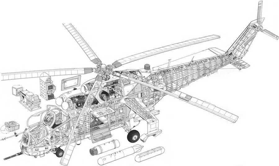 Mil Mi 24 cutaway A4 Photo Print