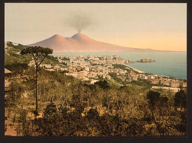 Milan and Mount Vesuvius I Vintage A4 Photo Print