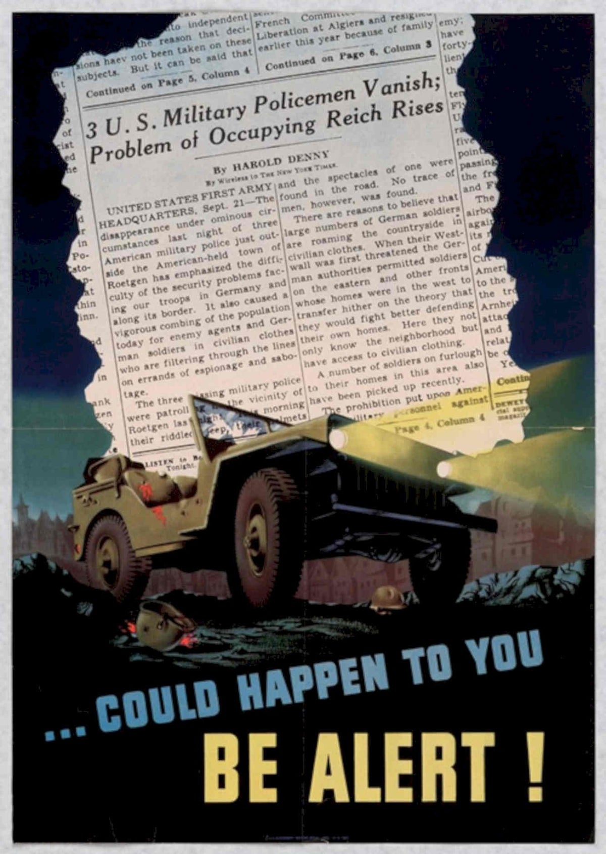 Military Police Reich American World War II Advert Poster