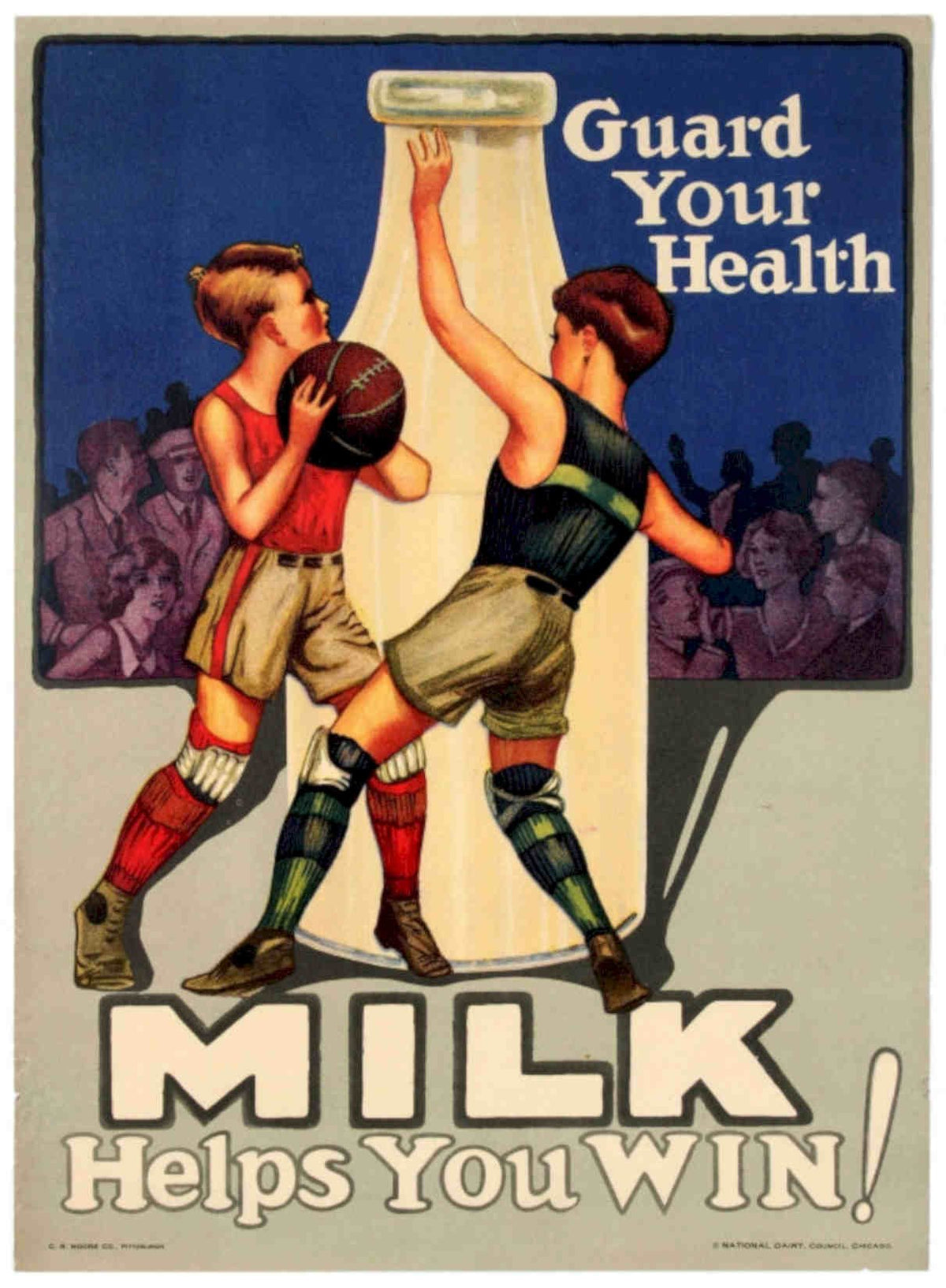 Milk Basketball Health Vintage Retro Advert Poster A4 Photo Print