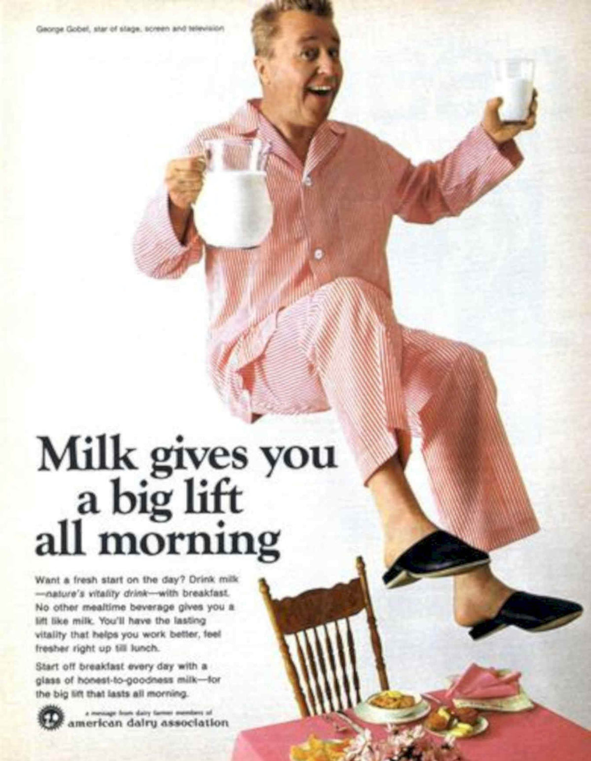 Milk Breakfast Table Vintage Retro Advert Poster A4 Photo Print