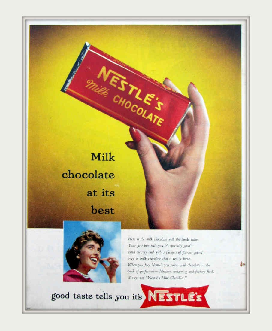 Milk Chocolate Nestles Vintage Retro Advert Poster A4 Photo Print