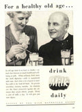 Milk Couple Age 1940s Vintage Retro Advert Poster